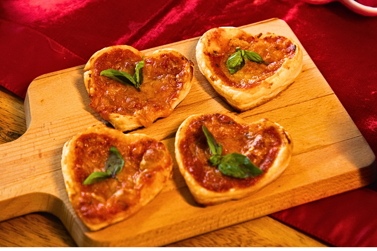 Heart Shaped Pizza Puffs