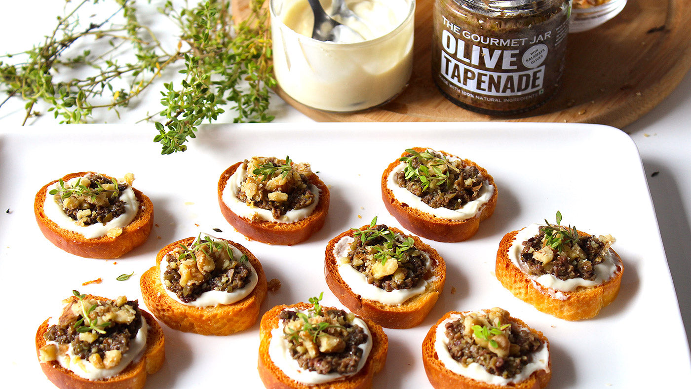 Olive Tapenade & Goat Cheese Crostini